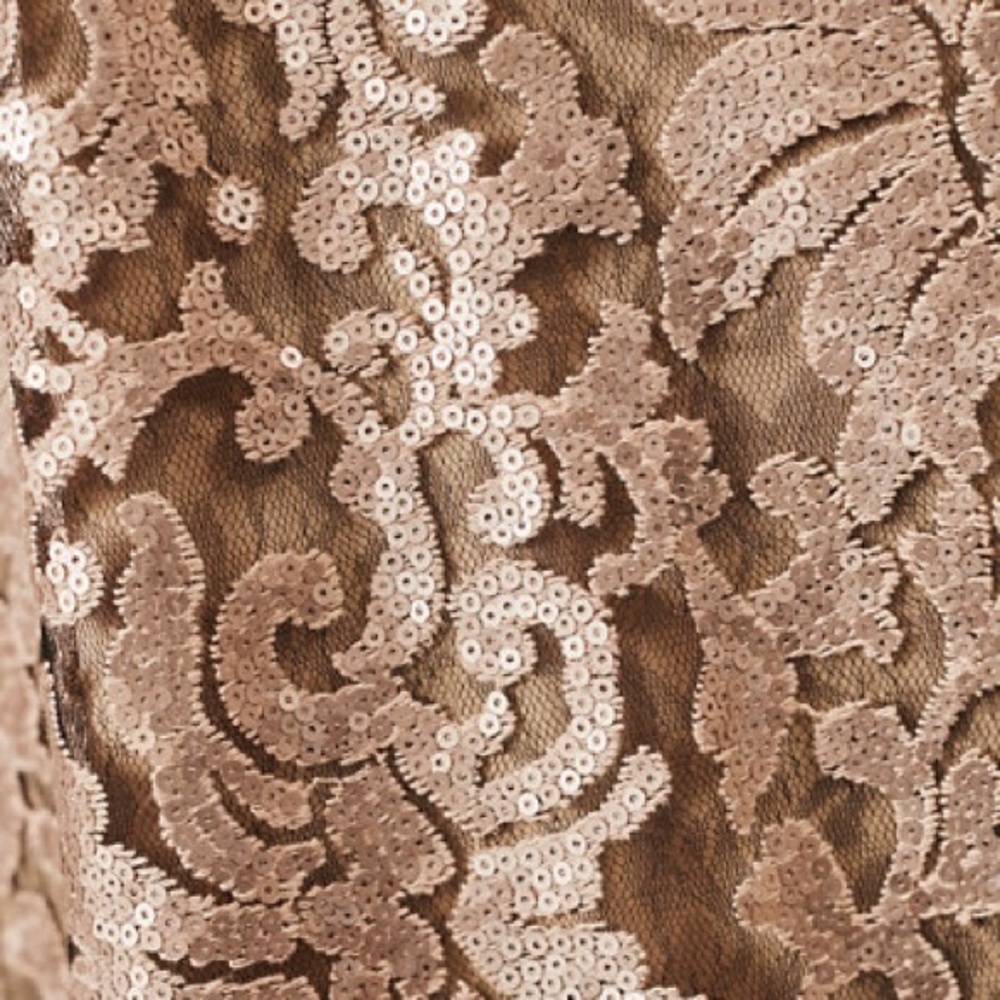Tadashi Shoji x BHLDN Odette 4 & 10 Gold Green Sequin Lace Maxi Gown - Picture 8 of 13